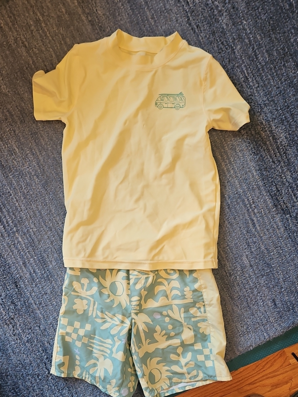 Carter's Boys 7 Rashguard and Swim Trunk Set.